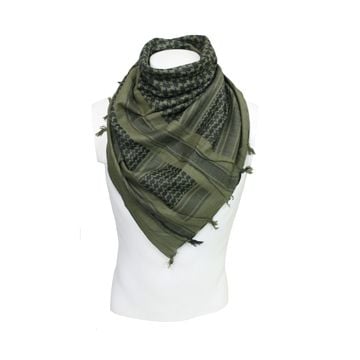 Olive and Black Cotton Shemagh - Thumbnail