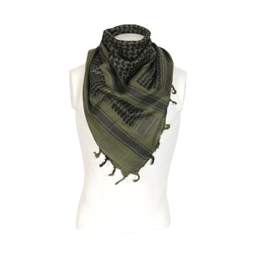 Olive Drab and Black Cotton Shemagh Thumbnail