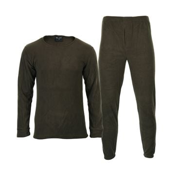 Olive Drab Round Neck Thermal Underwear Set