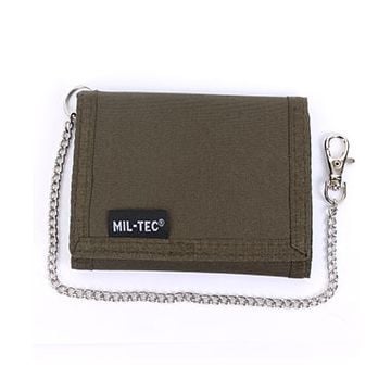 Olive Green Wallet with Security Chain Thumbnail