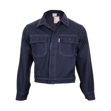 Original Italian Short Work Jacket - Blue with White Stitching