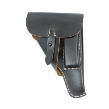P38 Walther Soft Shell Holster - Black Leather thumb