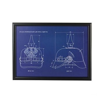 Prussian 1891 Model Pickelhaube Framed Blueprint Thumbnail
