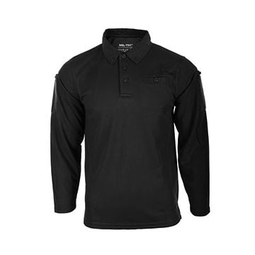 Quickdry Long-Sleeve Polo Shirt - Black