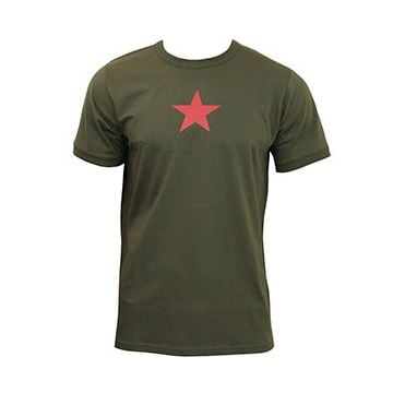 Olive Green Soviet Red Star T-Shirt Thumbnail