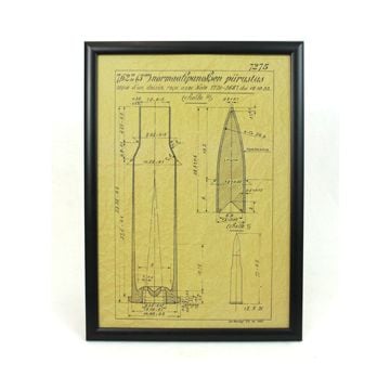 Russian Mosin Nagant Bullet Framed Blueprint - Thumbnail