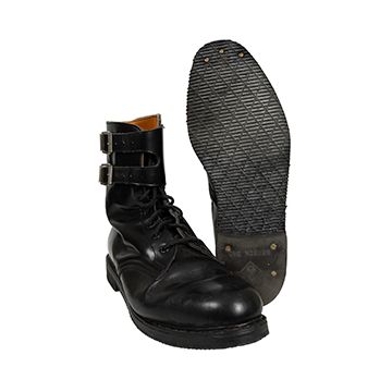 Original Austrian Army Double Buckle Combat Boots - Waffle Sole - UK Size 6 (Euro 40)