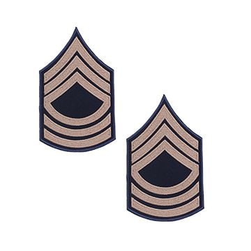 Pair of Master Sergeant 1942-1948 Rank Badges - Khaki on Blue