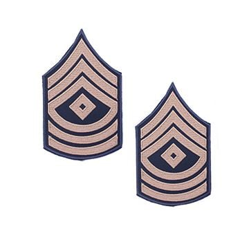 Pair of First Sergeant 1942-1948 Rank Badges - Khaki on Blue