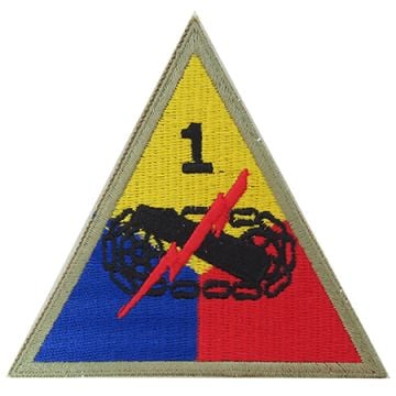 Triangular 1st Armored Division (Old Ironsides) insignia