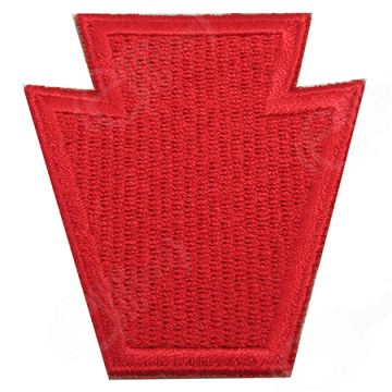 Embroidered red Keystone shaped insignia - 28th Infantry Division patch
