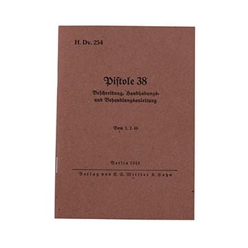 German P38 Walther Pistol Manual - Army H.Dv. 254 Variant