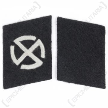 WW2 German Four Armed Sunwheel Swastika Nordland Collar Tabs