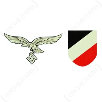 This view shows the WW2 German Late Luftwaffe Helmet Decal