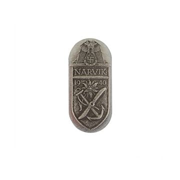 WW2 German Narvik Shield - Silver