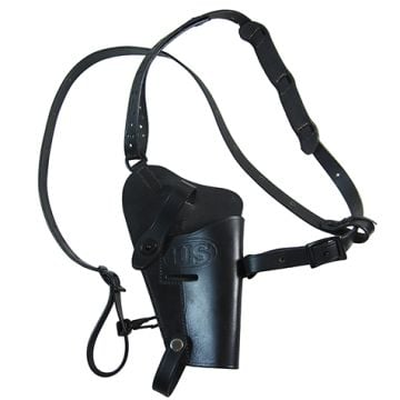 Front of black leather US M7 Shoulder Holster and strap