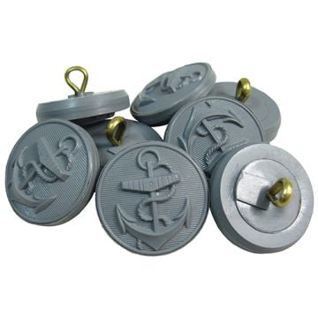 This view shows a collection of the Kriegsmarine Tunic Buttons - Grey Nylon
