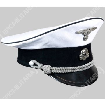 German Allgemeine Officer Summer Visor Cap - White