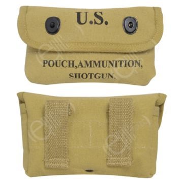 Front and back of khaki Shotgun Ammunition Pouches 