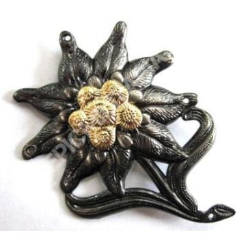 Metal Edelweiss Cap Badge