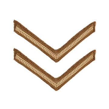This image shows the two pair of lance corporal chevrons from above. Thumbnail
