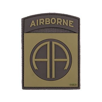 PVC 82nd Airborne Hook & Loop Patch - Olive