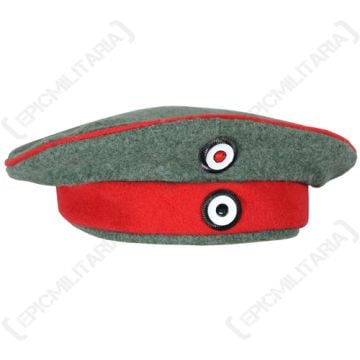 This view shows the front of the German WW1 M1907 Field Cap