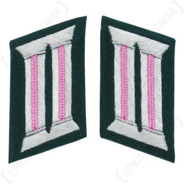 WW2 German Army Officer Collar Tabs (Panzer Pink)