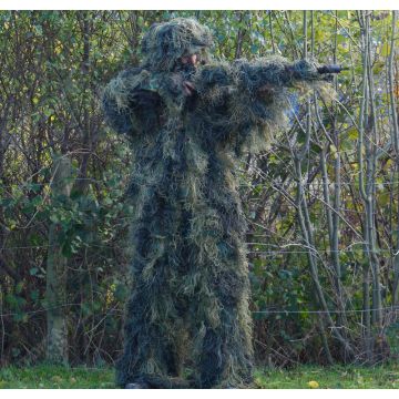 Anti-Fire Woodland Camo 4-Piece Ghillie Suit