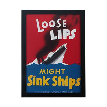 WW2 American Loose Lips Might Sink Ships Framed Print