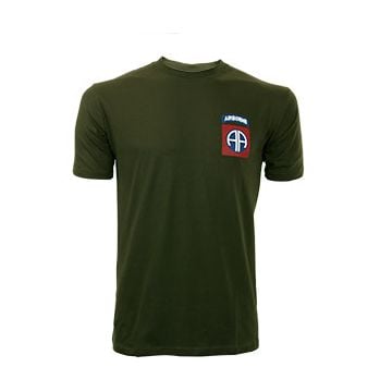 82nd Airborne Small Logo T-shirt - Green