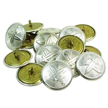 Czechoslovakian Silver Tunic Button (12 Pack)