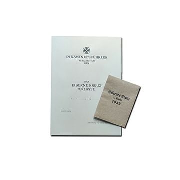 WW2 German Iron Cross Medal Envelope and Certificate