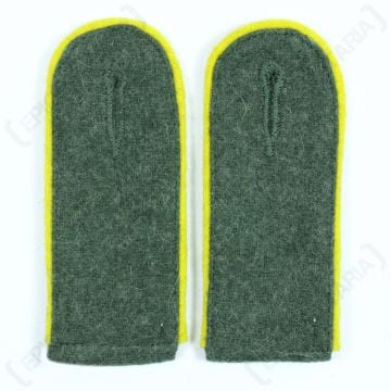 WW2 German Signals EM Shoulder Boards Field Grey (Lemon Yellow piped)