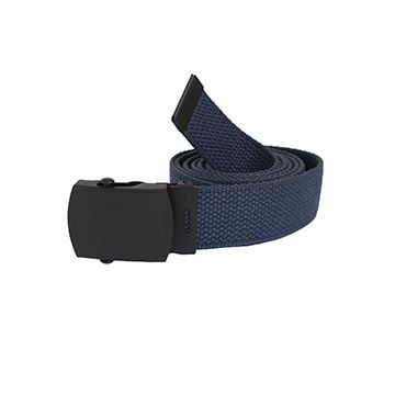 US Style 30mm Cotton Belt with Black Buckle - Dark Blue