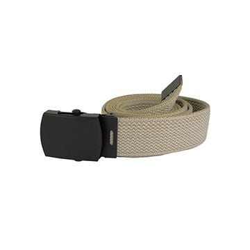 US Style 30mm Cotton Belt with Black Buckle - Khaki