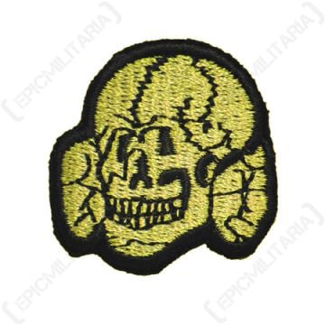 Yellow woven WW2 German SS Cap Skull for EM/NCOs