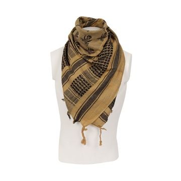 Skull Shemagh Headscarf - Coyote and Black