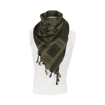 Skull Shemagh Headscarf - Olive and Black