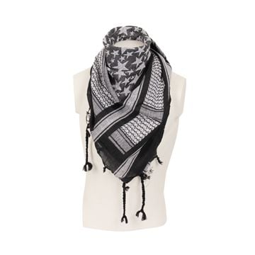 Stars Shemagh Headscarf - White and Black