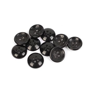 Packs of 14mm 4-Hole Type 5 Vintage Buttons - Black
