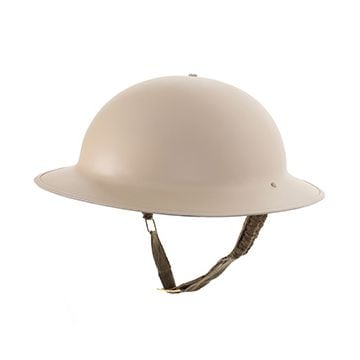This view shows the front of the WW2 British Brodie Helmet - Desert. Thumbnail