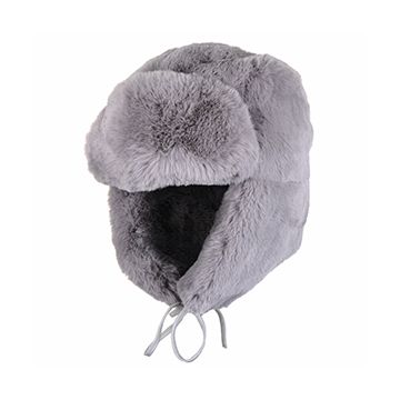 Grey Faux Fur Ushanka
