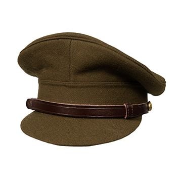 This view shows the front of the WW2 British Army Visor Cap without Badge. Thumbnail.