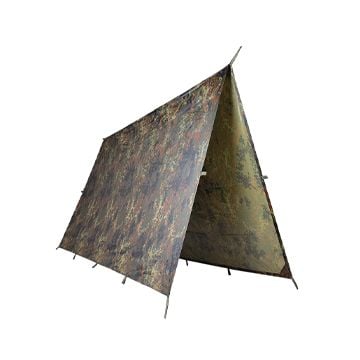 This view shows the tarp being used as a shelter. Thumbnail