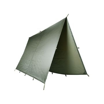 This view shows the tarp being used as a shelter. Thumbnail