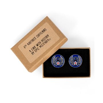 This view shows the box of the American 8th Airforce Cufflinks. Thumbnail.