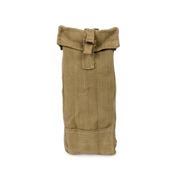 This view shows the front of the Belgian OD Magazine Pouch Large Used. thumbnail