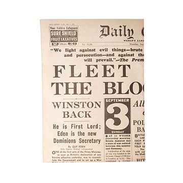This view shows the front of the newspaper.