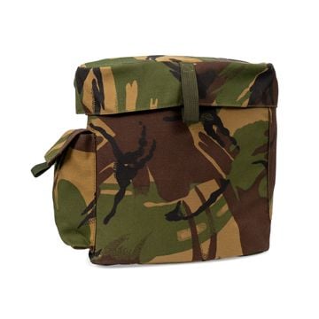 This view shows the front of the British DPM Respirator Bag - New. Thumbnail.
